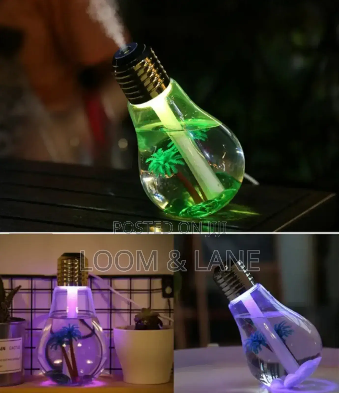Bulb Home Decor Humidifier With Light Scenery