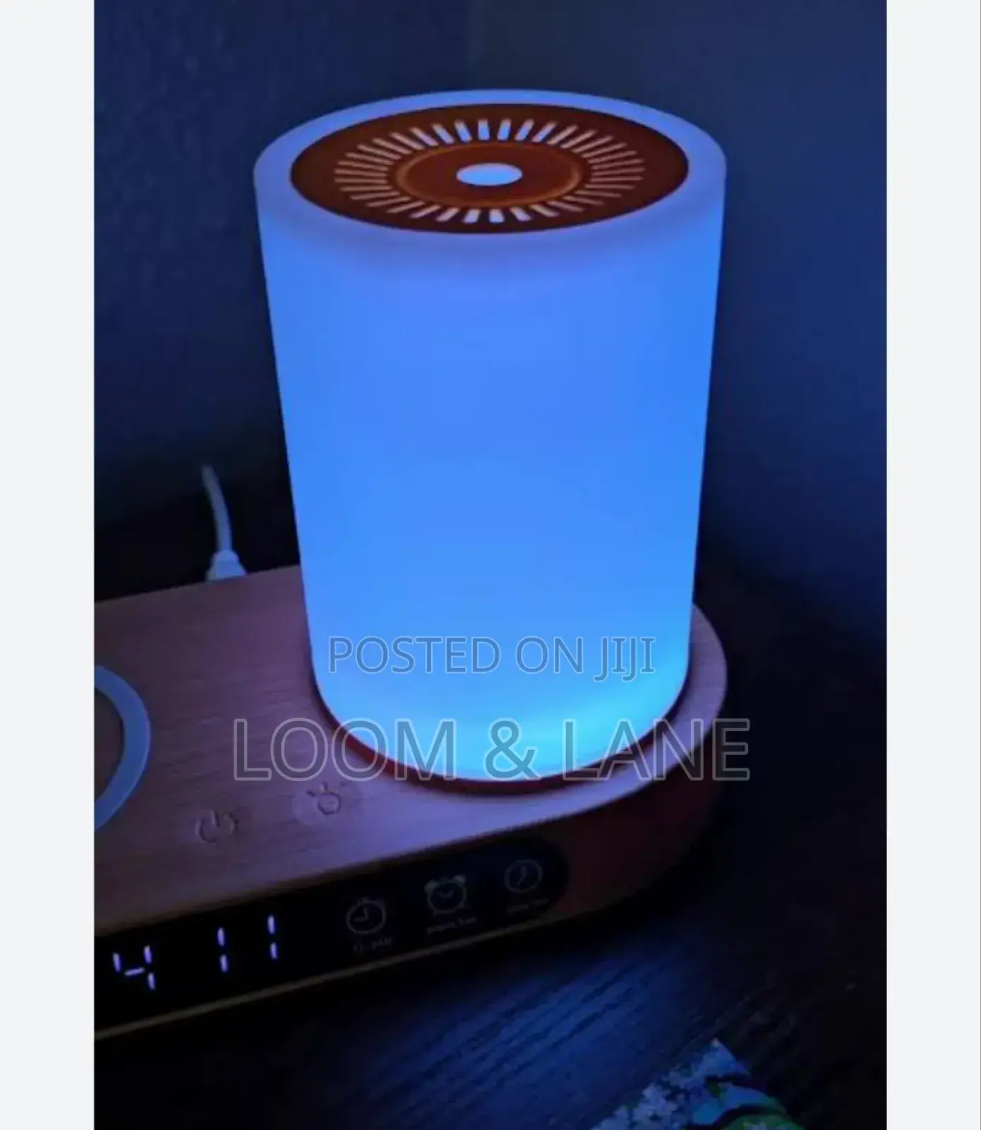Humidifier Clock and Wireless Charging Wood Desig