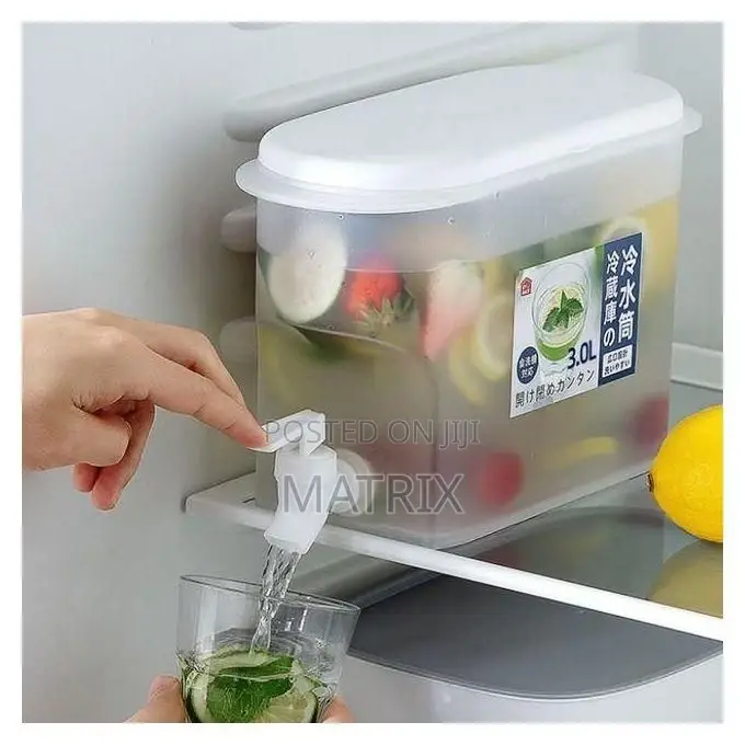 3.5l Fridge Water Beverage Dispenser With Tap - Clear