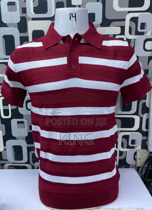 Red White Stripe Polo Shirt