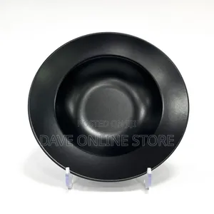 6 PCS Pasta Ceramic Deep Plate Soup Dish Black