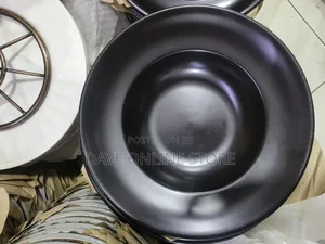 6 PCS Pasta Ceramic Deep Plate Soup Dish Black