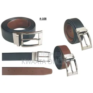 1 Piece 2in1 Men’S Leather Belts With Reversible Buckle