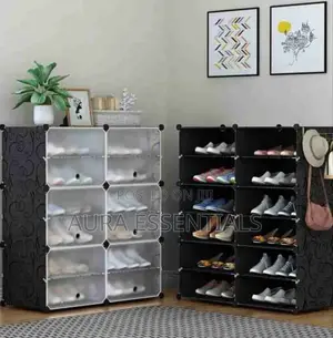 2 Column Shoe Rack Plastic Organizer for Home / Office