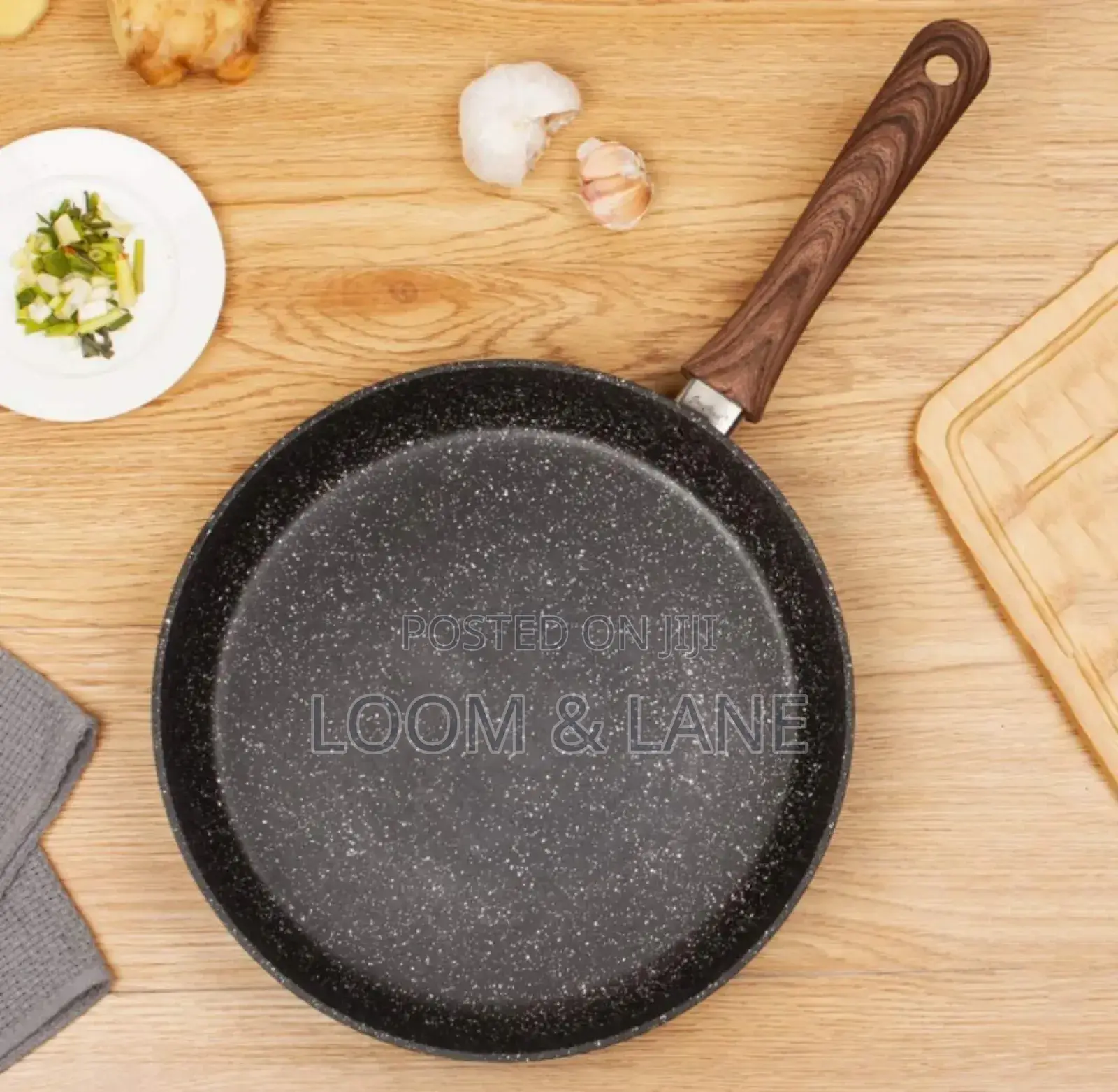 26cm Granite Eco Friendly Frying Pan With Wood Handle