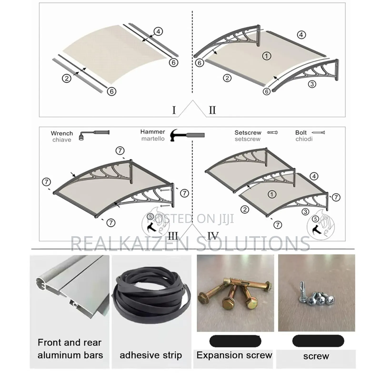 Modern Clear Polycarbonate Window Aluminum Canopy Awning 120
