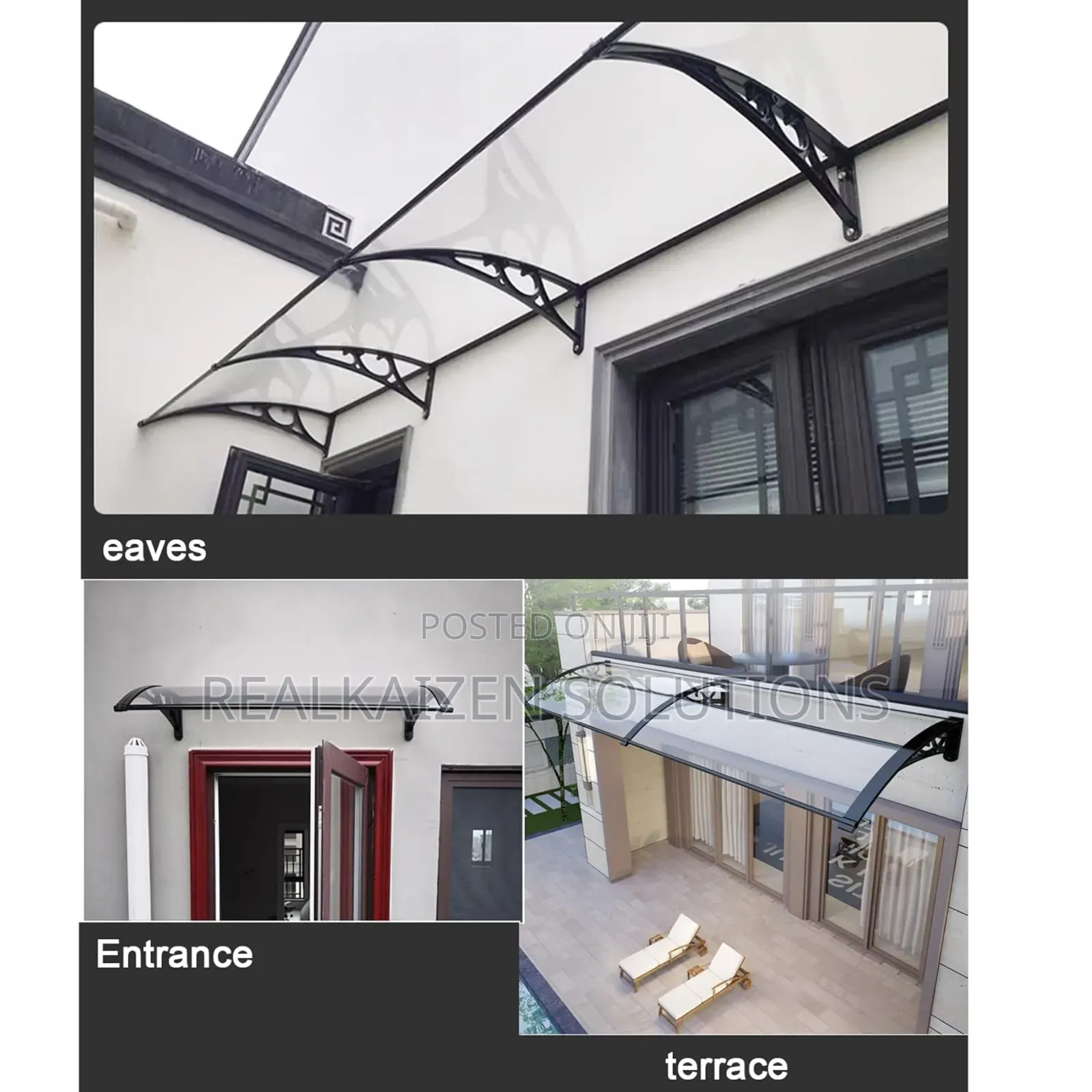 Modern Clear Polycarbonate Window Aluminum Canopy Awning 120