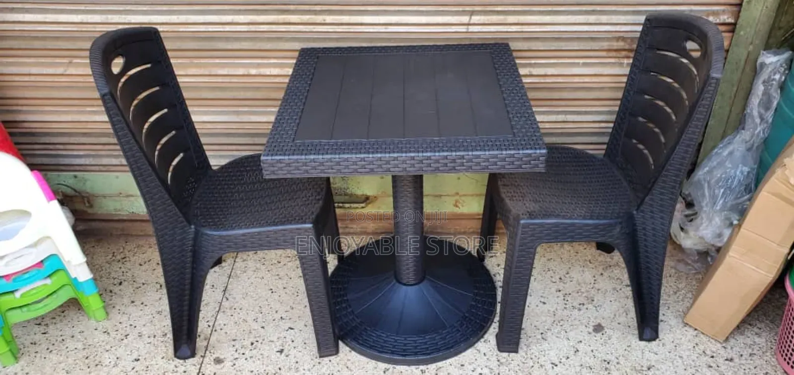 Square Dining Plastic Table and 2 Chairs