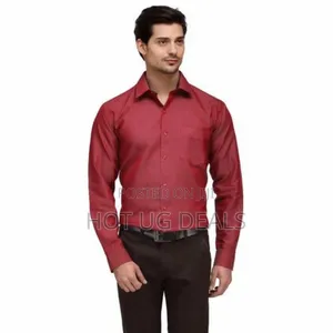 Mens Plain Office Shirts Long Sleeved Casual Button Shirts