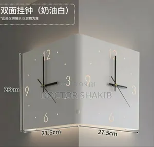 Wall House Corner Clock Side by Side View With Led Lights