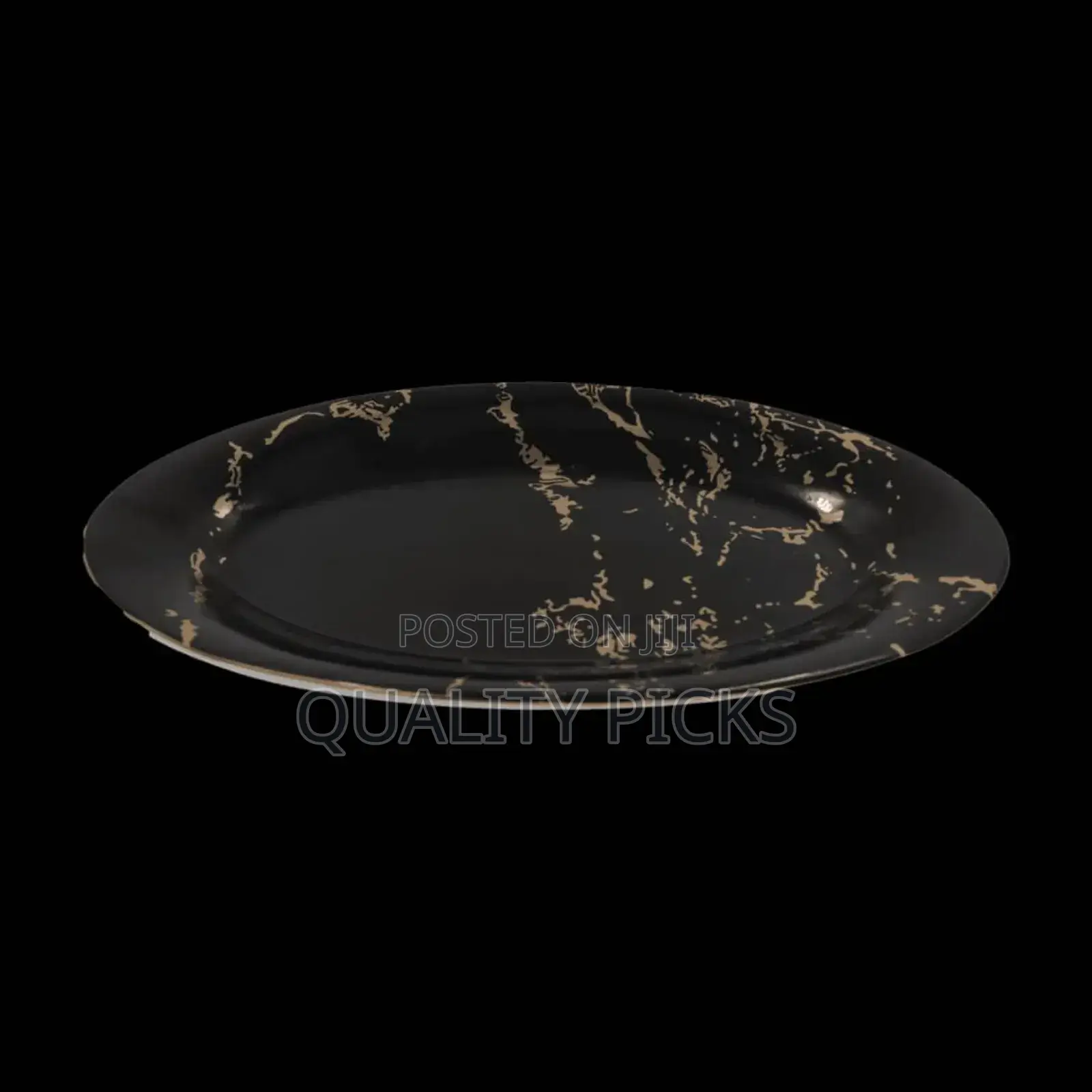 6 Pieces of Black Golden Dinner Plates