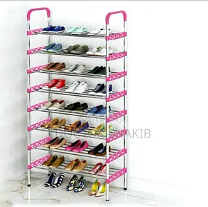 Strong Metallic Shoe Rack 7 Layer Rack Stainless Steel