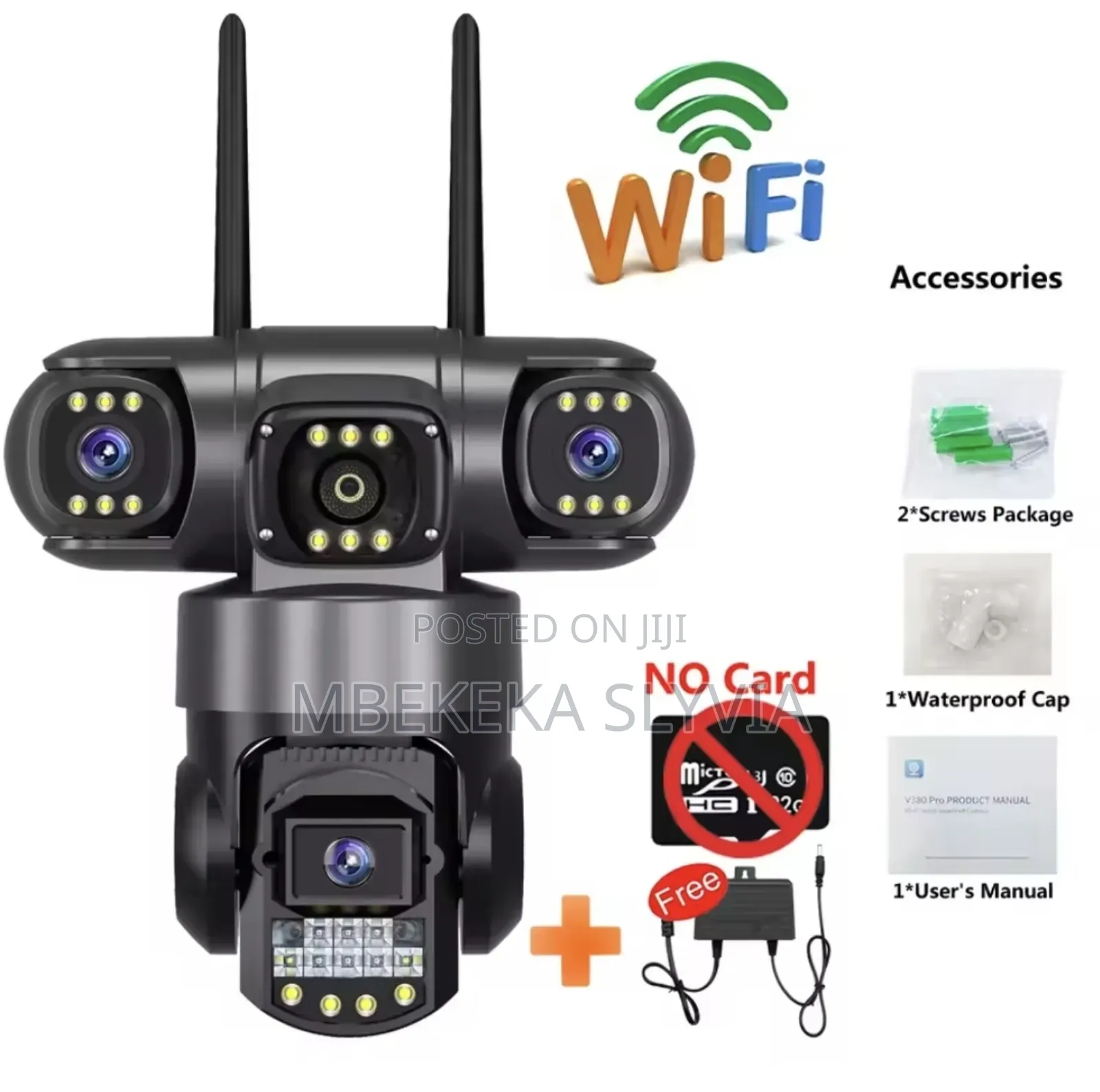 Wifi CCTV Camera 5mp 3lens Full Hd 360-Degrees View
