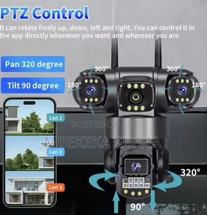 Wifi CCTV Camera 5mp 3lens Full Hd 360-Degrees View