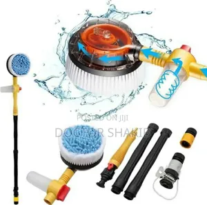 New Car Washer Scrabbing With Water Pipe and Soap Dispenser