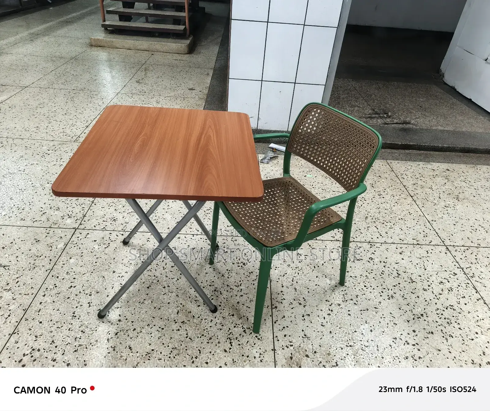 Reading Foldable Table and Plastic Chair