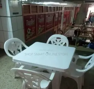 White Plastic Table and Chairs Bars Hotels Resorts