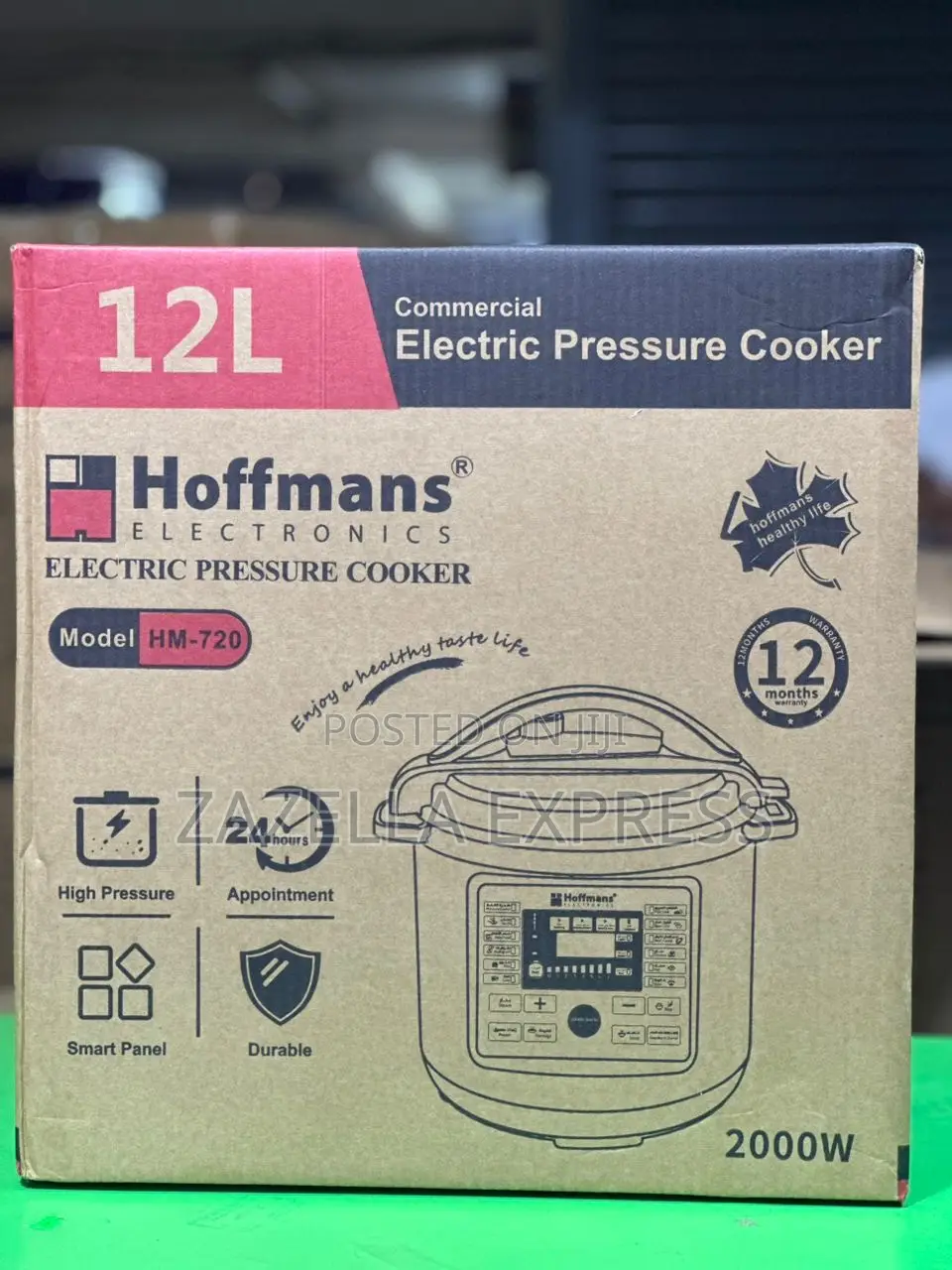 Hoffman 12l Electric Pressure Cooker 2000w