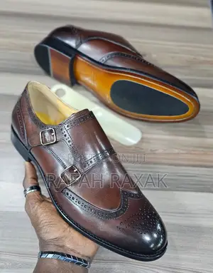 Men’S Dark Tan Clarks Oxford Double Monk Strap Gentle Shoes