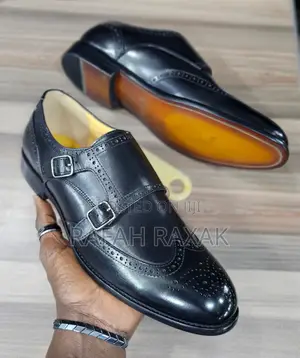 Original Black Clarks Oxford Double Monk Strap Gentle Shoes