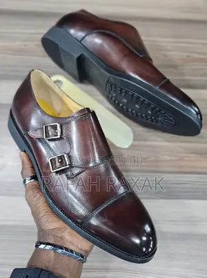 Men’S Coffee Brown Clarks Double Monk Strap Gentle Oxfords