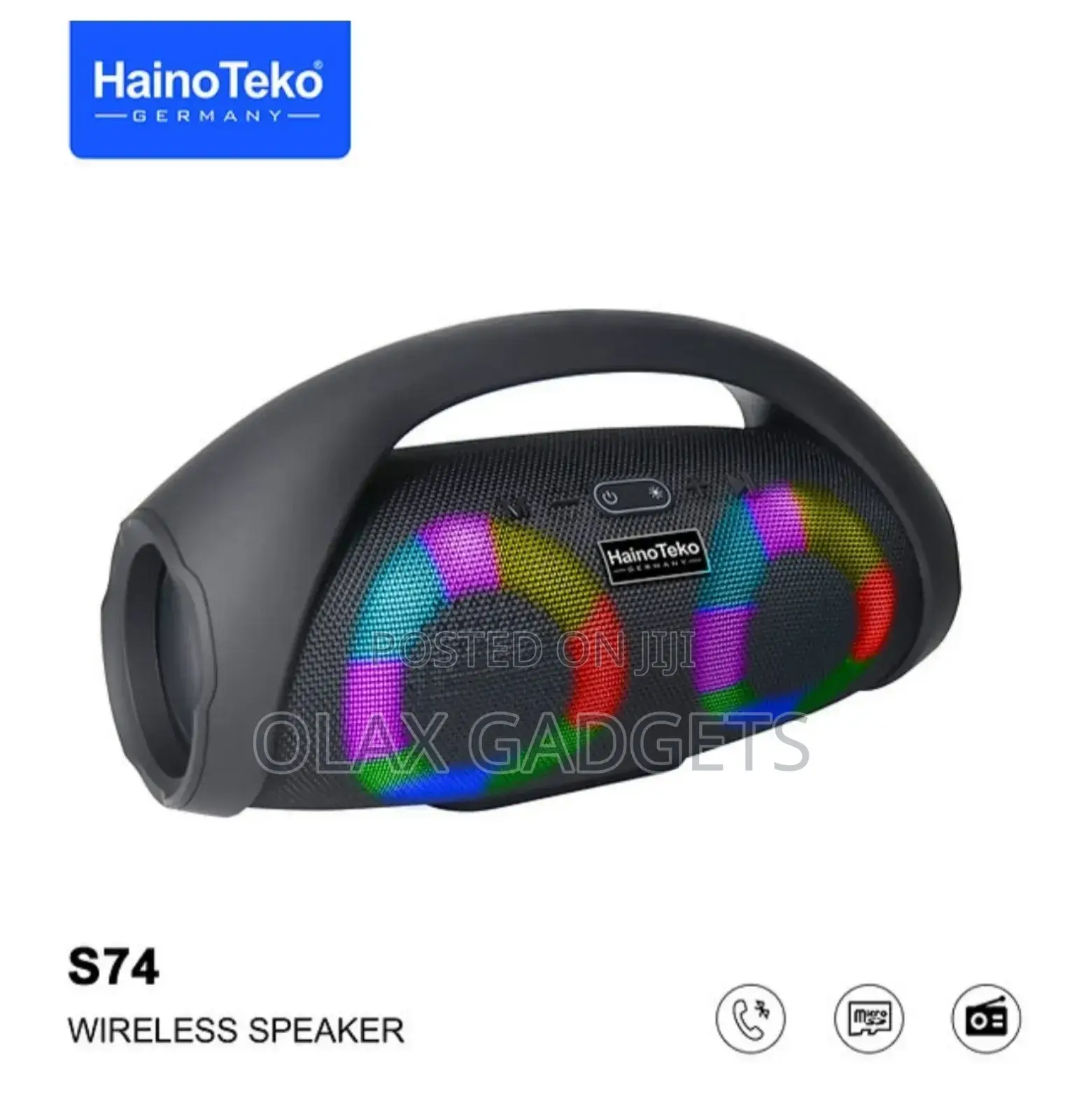 Hainoteko S74 Bluetooth Speaker With Fm Radio, Usb, Memory