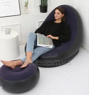 Portable Air Pumped Sofa With Foot Rest and Manual Pump
