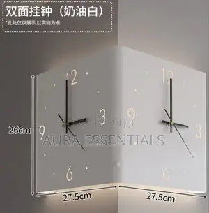 Wall House Corner Clock Side by Side View With Led Lights