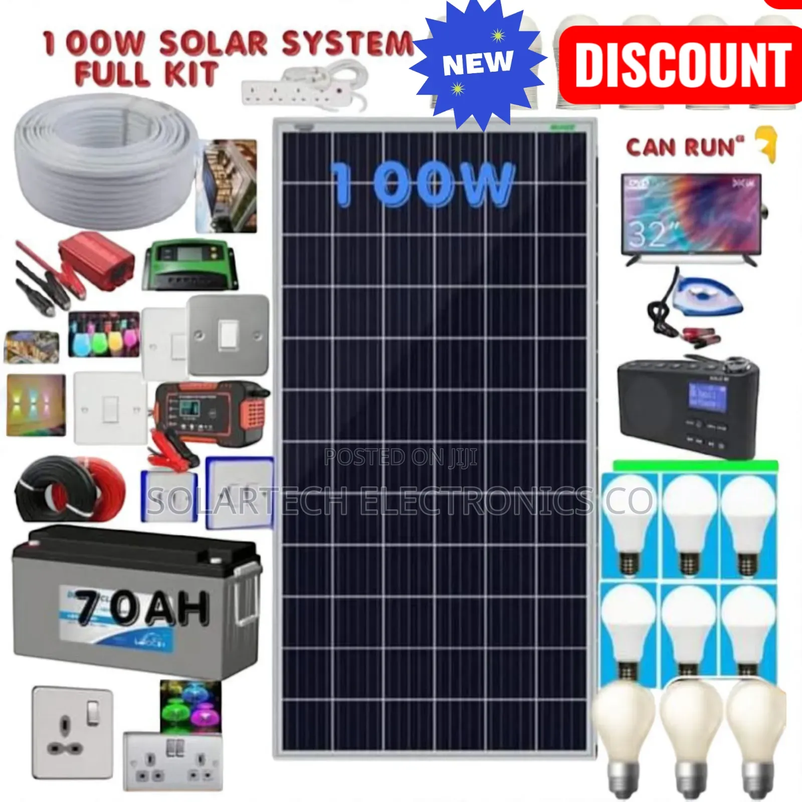 100w Solar System Full Kit/ Affordable Solar for House