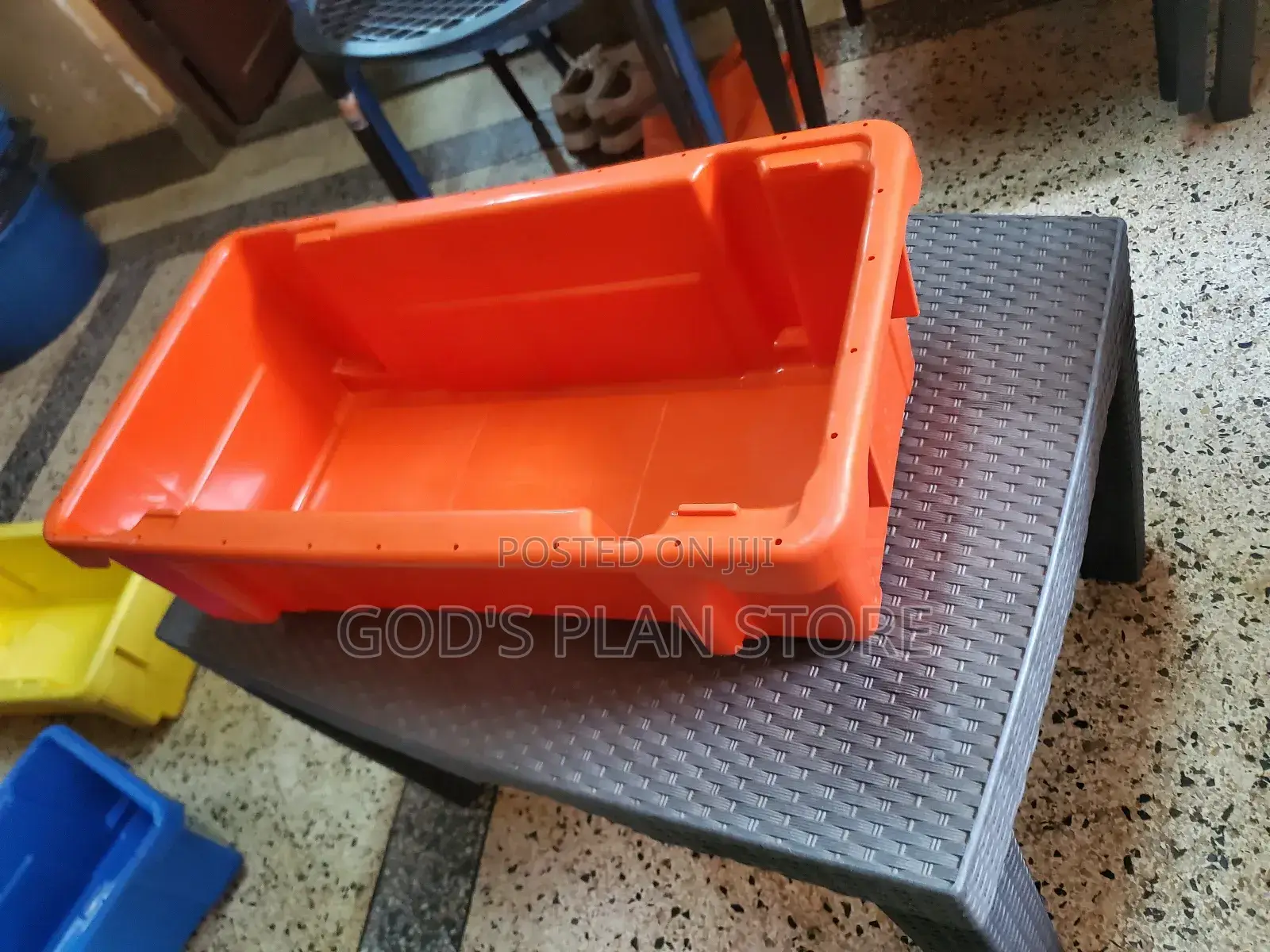 Orange Plastic Milk Crates