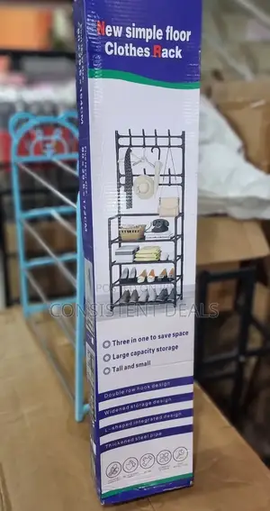 Simple Floor Clothes Rack With Shoe Rack