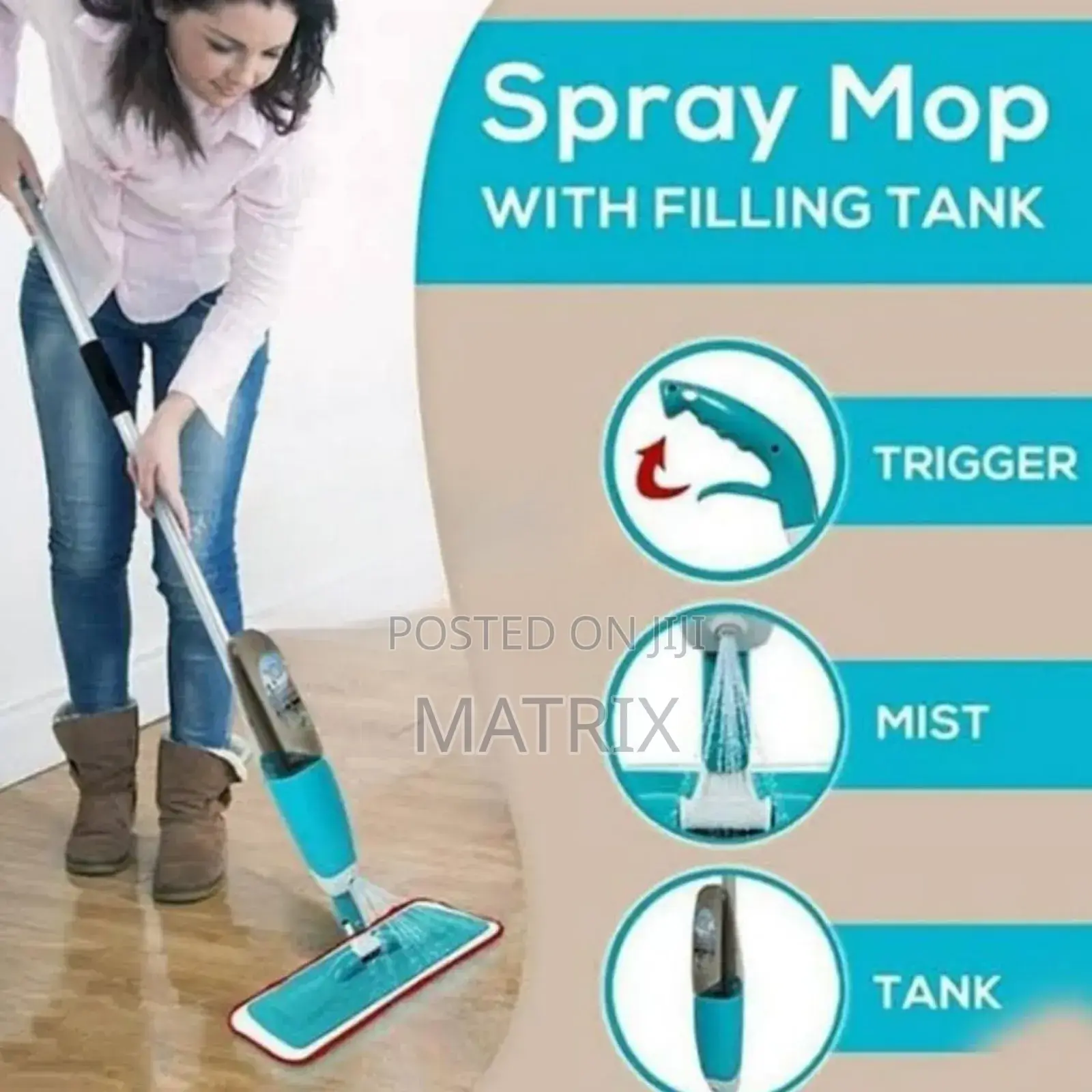 Super 2 in 1 Healthy Spray Mop-and Floor Dryer