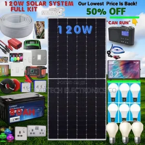 120w Solar System Full Kit/ Go Green With This Home Solar