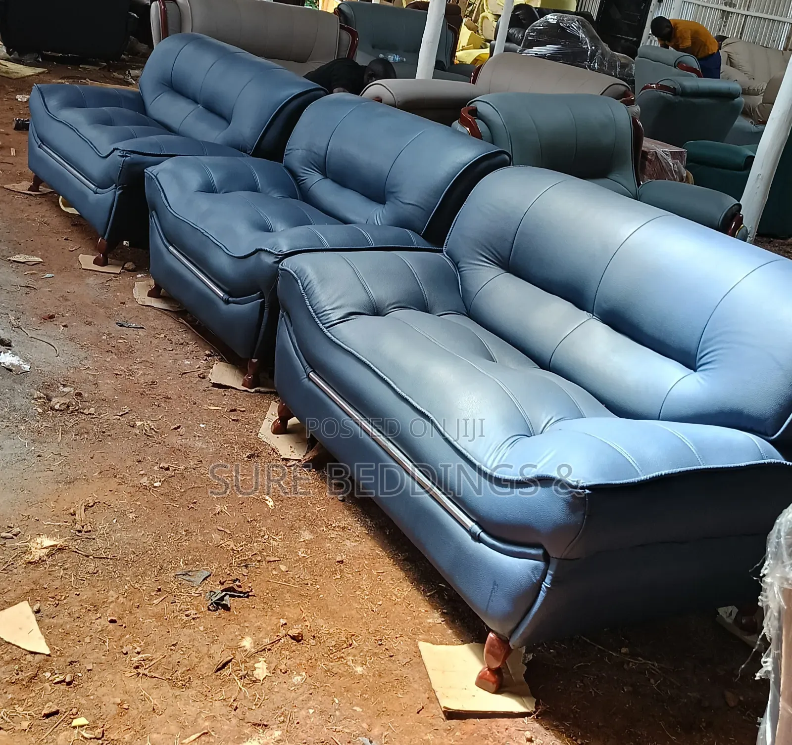 Zion 5 Sitters Leather Sofa