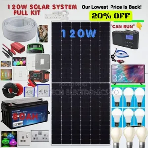 120w Solar System Kit / Complete Home Solar Lighting Tv