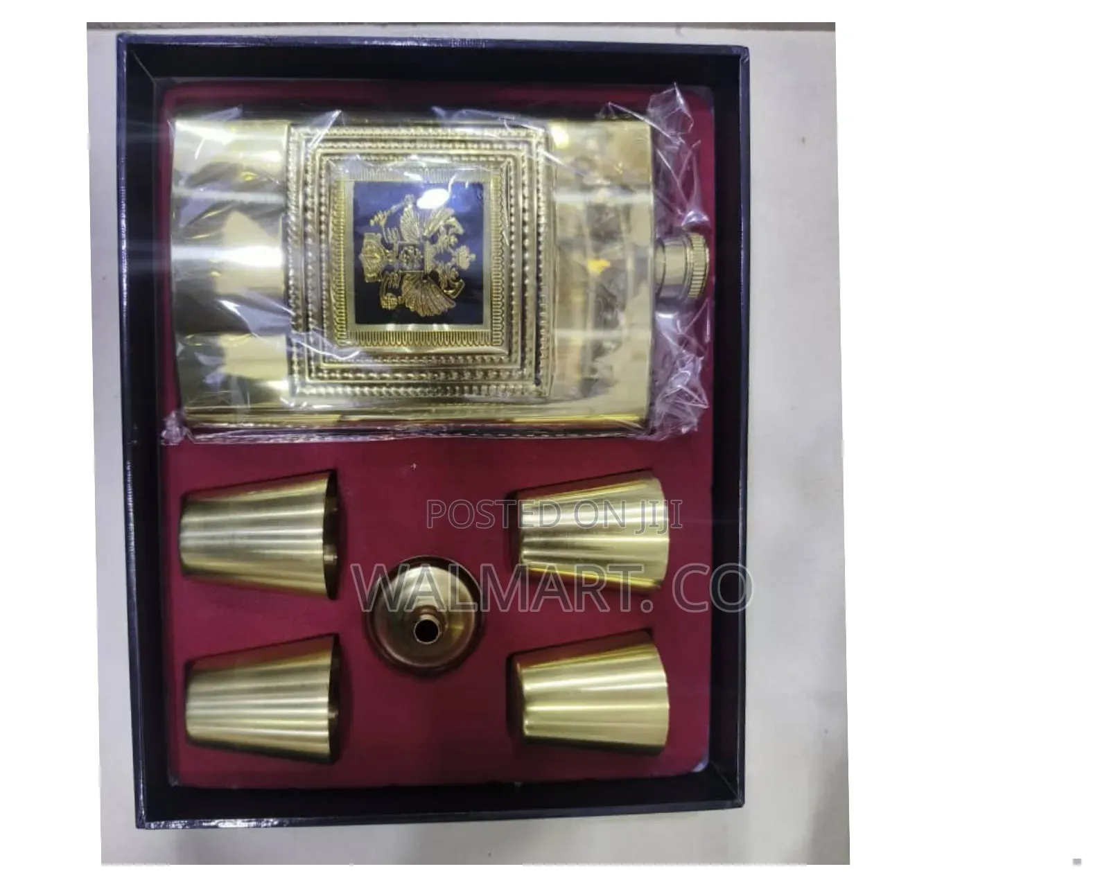 Golden Hip Flask Set