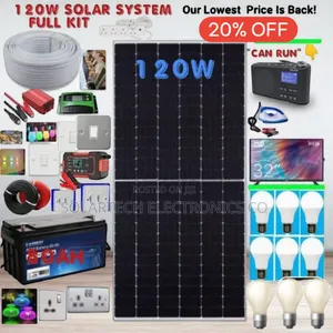 All in One 120w Solar System Kit With All Accessories