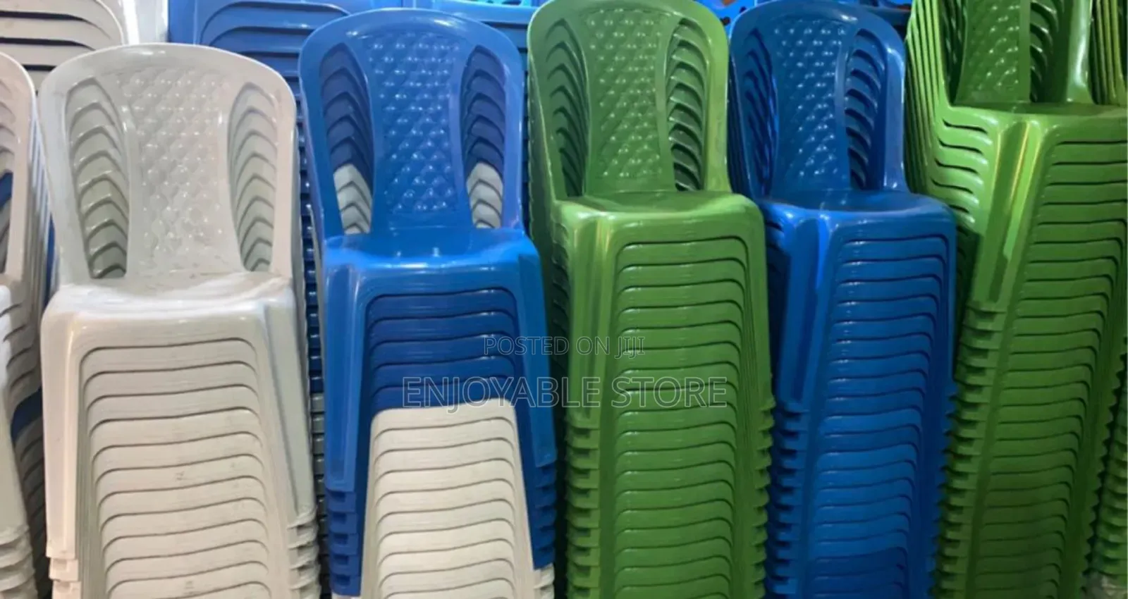 Leveled Plastic Chairs Plastic Chairs Blue White Green