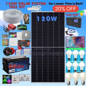 120w Solar System Kit / Ideal for Homes, Farms Offices