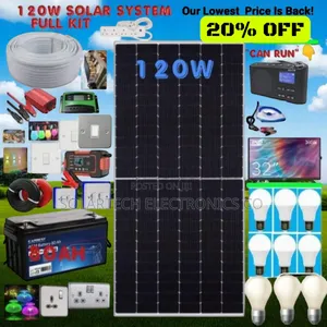 Full Solar Power Package 120w Panel + 80ah Battery