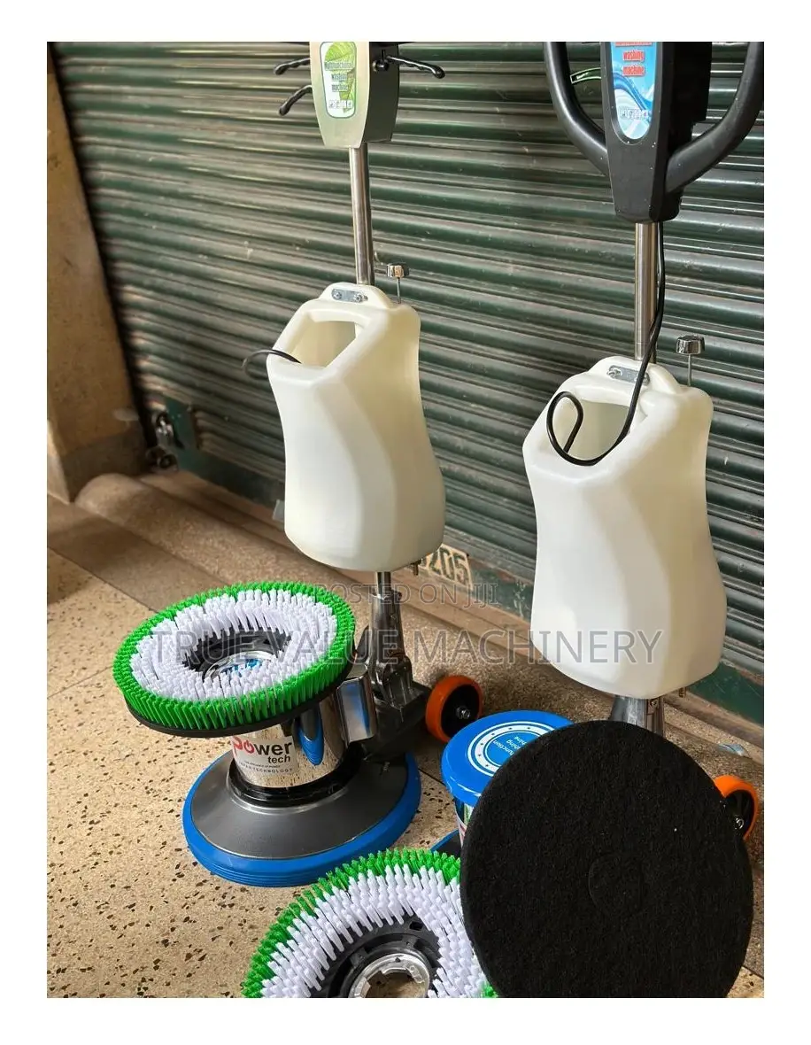 Electric Push Floor Scrubber + Brushes