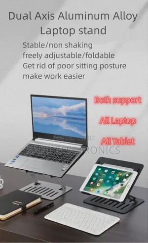 Foldable Laptop Tablet Stand – Strong Metal Build