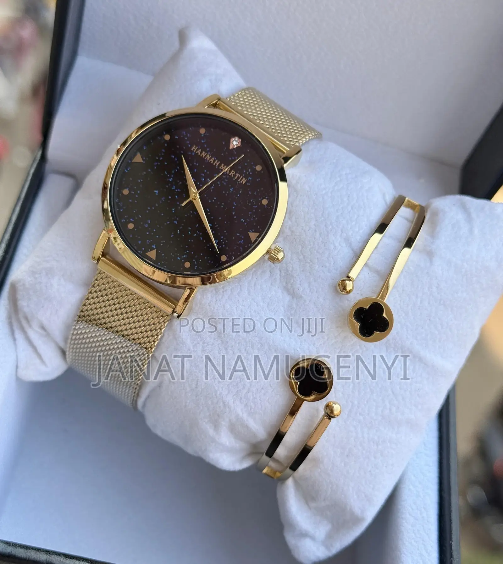 Hannah Martin Gold Casual Watch With Black Display