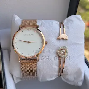 Hannah Martin Rose Gold Casual Watch With White Display