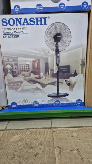 16inch Sonashi Stand Fan [Black] With Remote Control