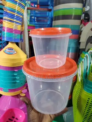 2pcs Plastic Round Food Storage Containers