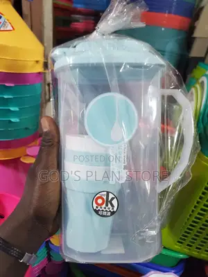 Clear Plastic Water Jug With Glasses