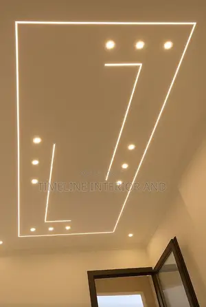 Gypsum Ceiling With Circular Lights