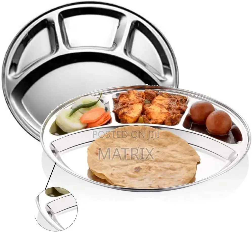 Stainless Steel Round Divided Dinner Plate