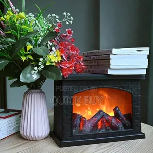 Electric Fireplace Lantern With Realistic Led Flame Effect